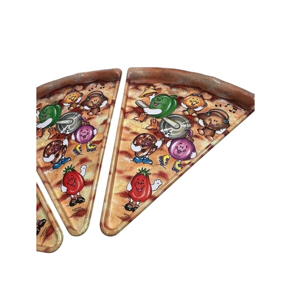 VTG Deborah Mallow Pizza Slice Shaped Party Topping Plates Plastic Set 3 *Read* - Picture 3 of 8